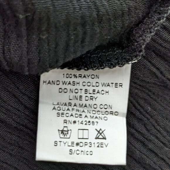 Peyton Jensen flowy black long sleeve top, size small - Picture 5 of 5